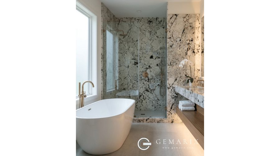 Alpinus White Granite Bathroom Vanities