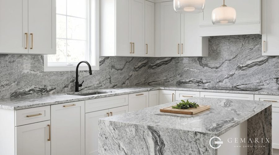 Aspen White Granite Kitchen Countertops