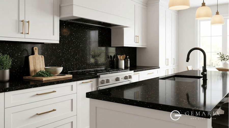 Black Galaxy Granite Kitchen Countertops