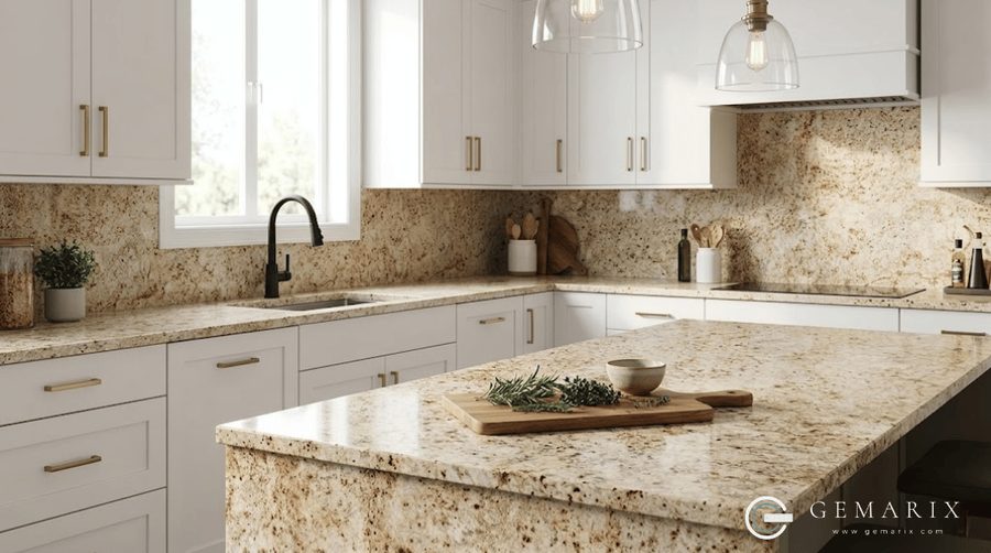 Colonial Gold Granite Kitchen Countertops