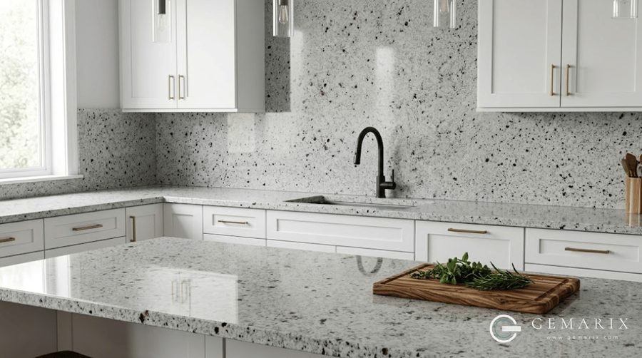 Colonial White Granite Kitchen Countertops