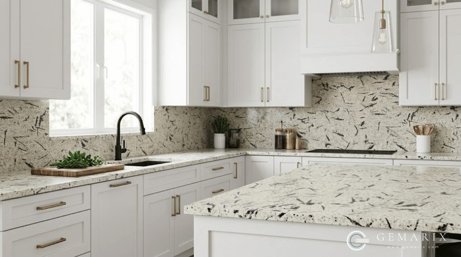 French White Granite Kitchen Countertops