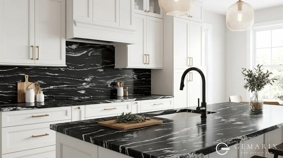 Fusion Black Granite Kitchen Countertops