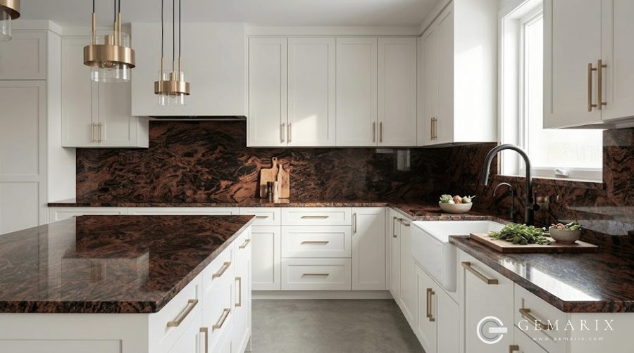 Indian Aurora Granite Kitchen Countertops