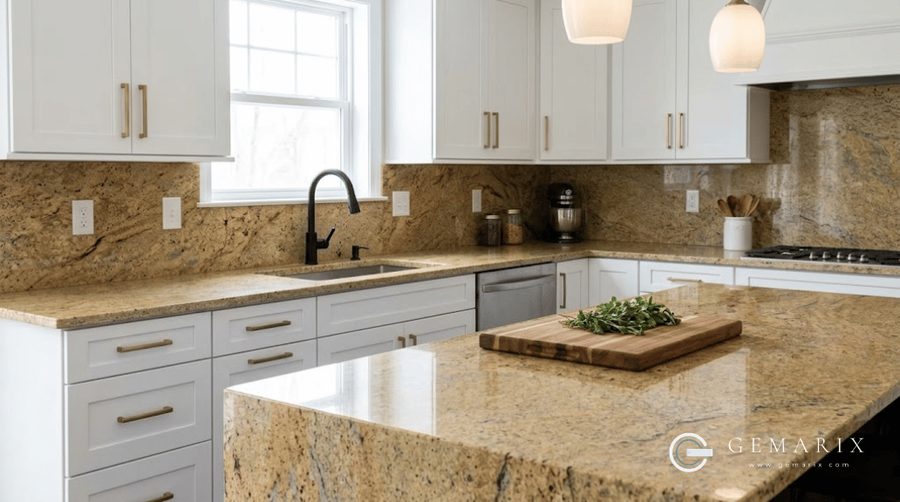 Kashmir Gold Granite Kitchen Countertops