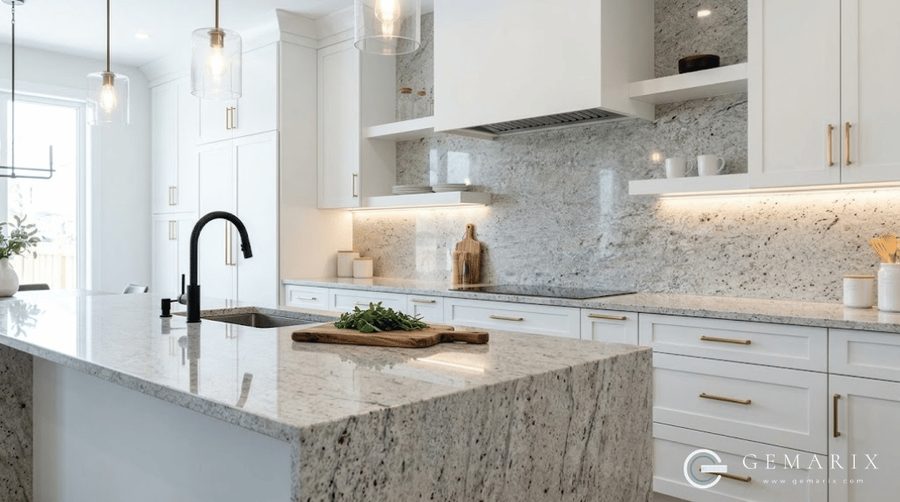 Kashmir White Granite Kitchen Countertops