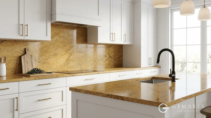 Madurai Gold Granite Kitchen Countertops
