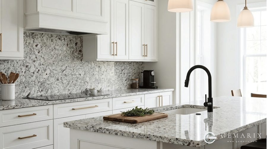 Moon White Granite Kitchen Countertops