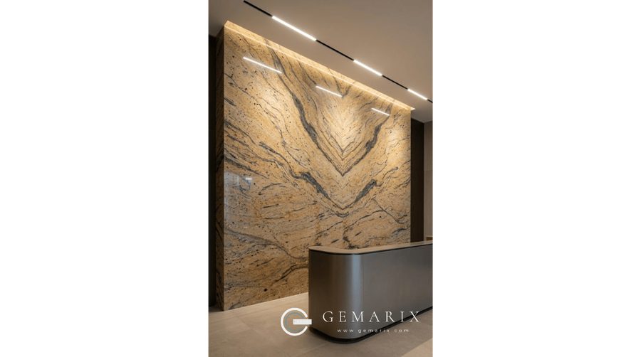 Prada Gold Granite Wall Cladding