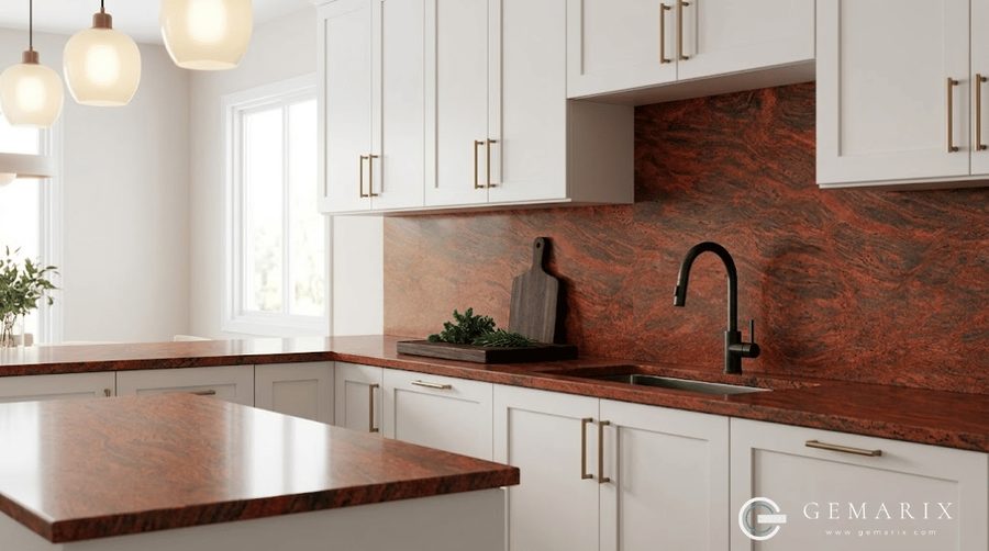 Red Multi Granite Kitchen Countertops