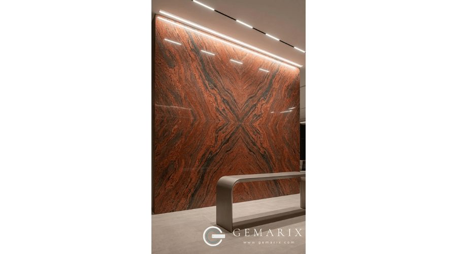 Red Multi Granite Feature Walls