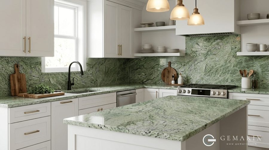 Surf Green Granite Kitchen Countertops