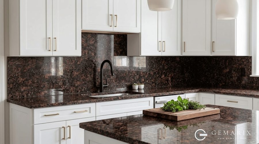 Tan Brown Granite Kitchen Countertops