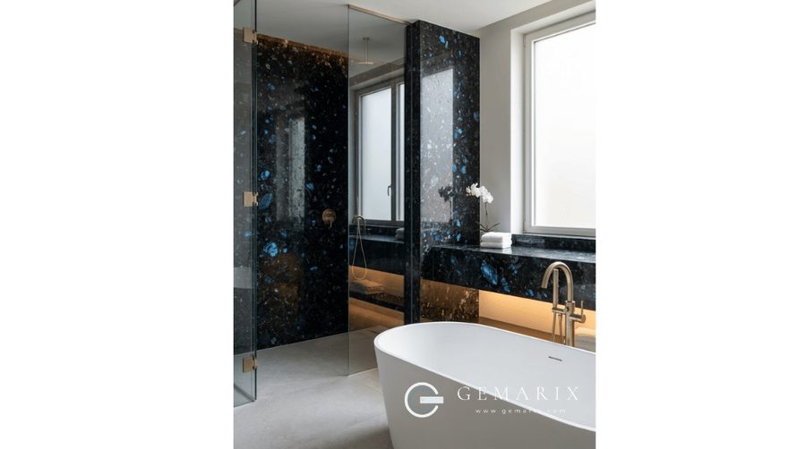 Volga Blue Granite Bathroom Surfaces
