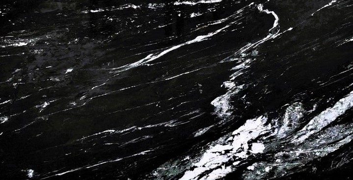 Marine Black Granite slab &mdash; jet black to very dark grey with subtle mineral inclusions
