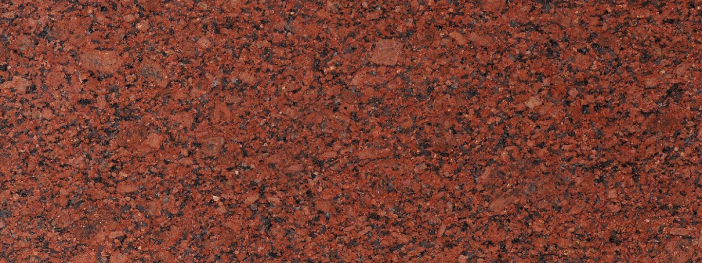 New Imperial Red Granite slab &mdash; deep imperial red to crimson with prominent quartz inclusions