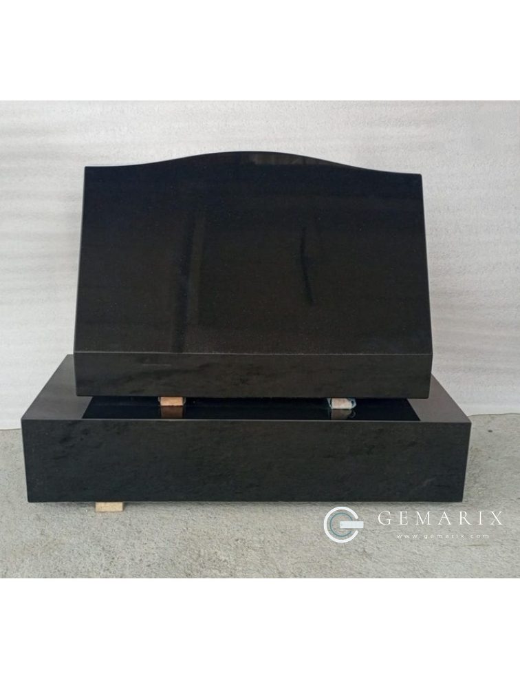 Black Granite Headstone Arched Base