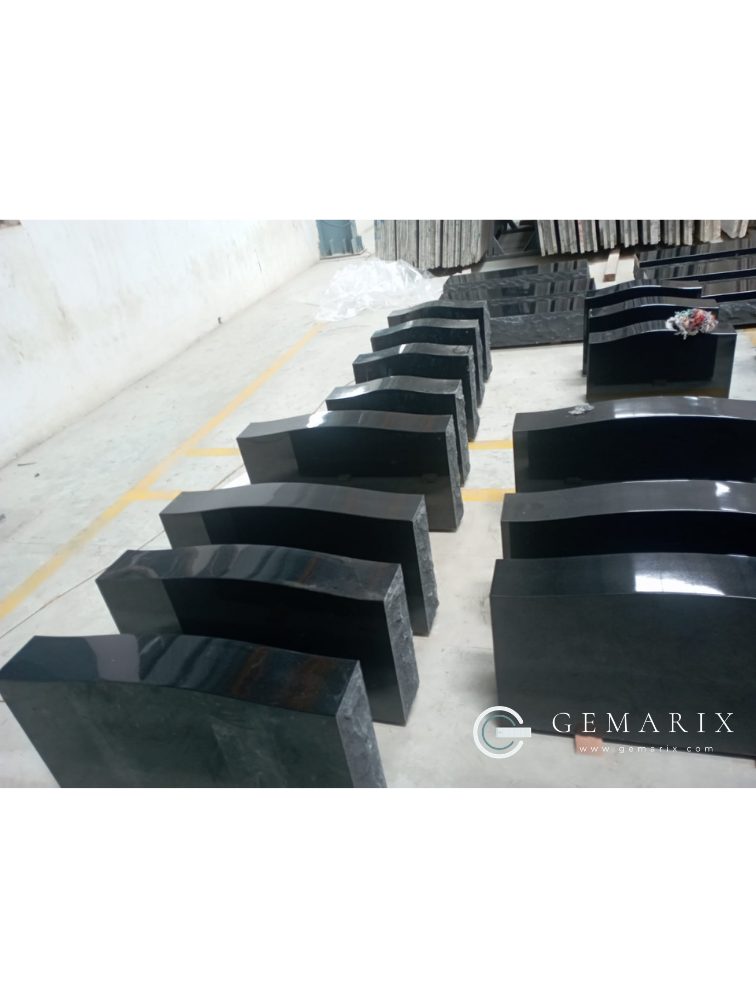 Black Granite Headstone Production Row