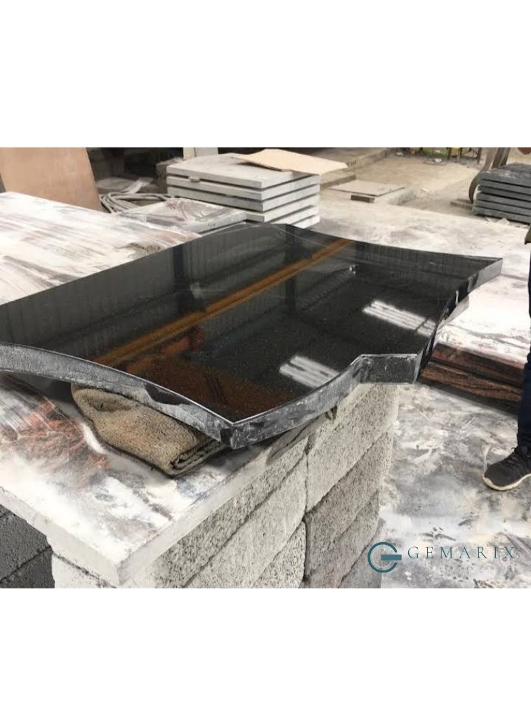 Black Granite Ledger Curved