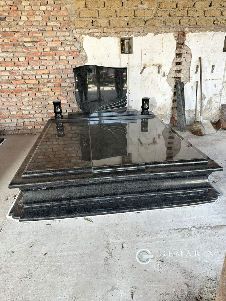 Black Granite Memorial Set Sculptural
