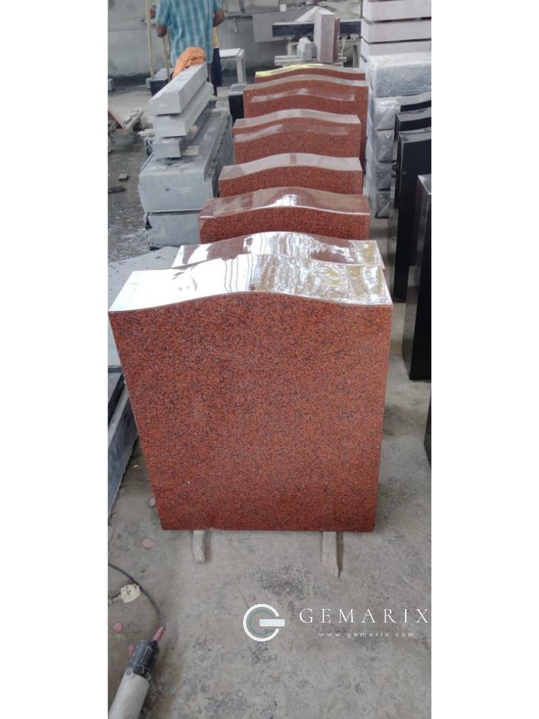 Wave Headstones Imperial Red Row